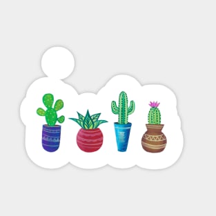 Gouache Cacti pots Sticker